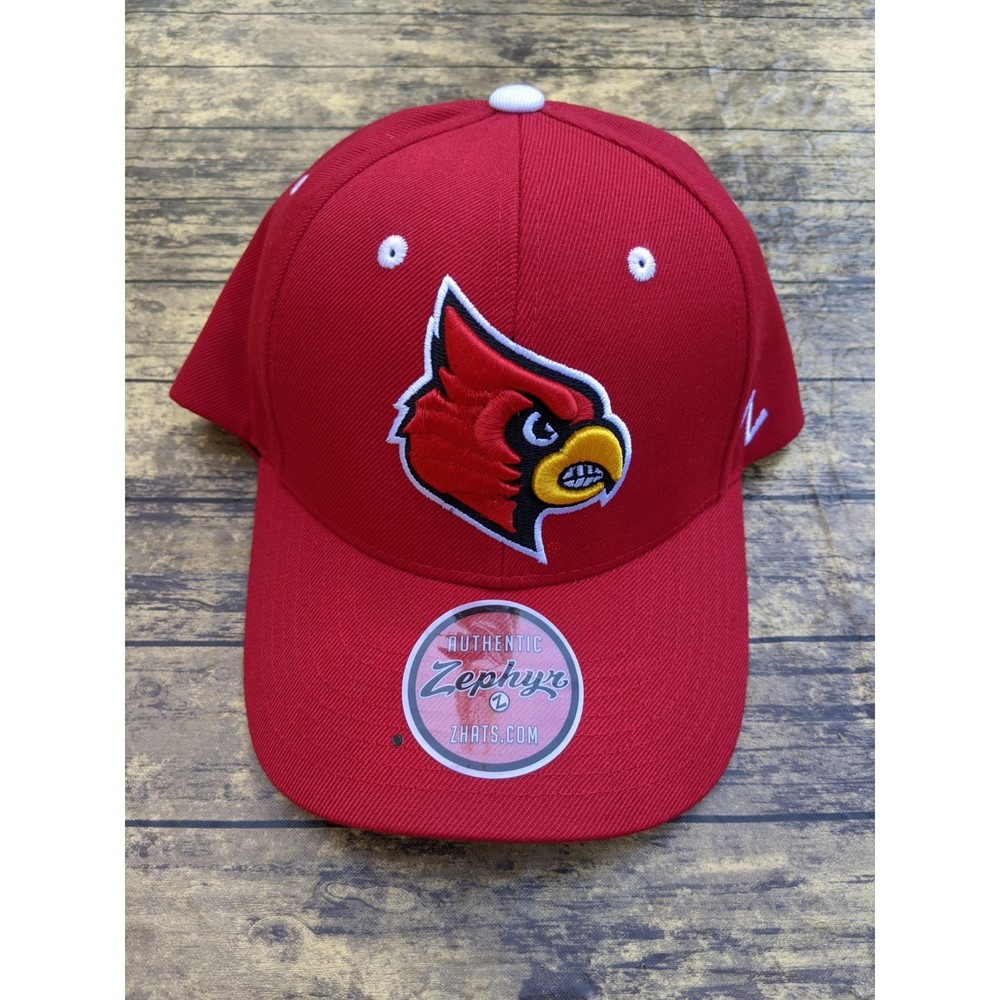 NWT NEW Zephyr Louisville Cardinals NCAA Basketball Football Snapback Red Hat